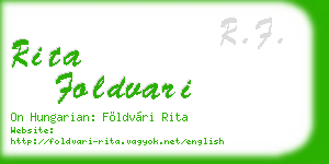 rita foldvari business card