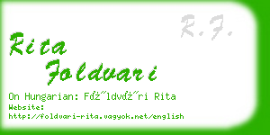 rita foldvari business card